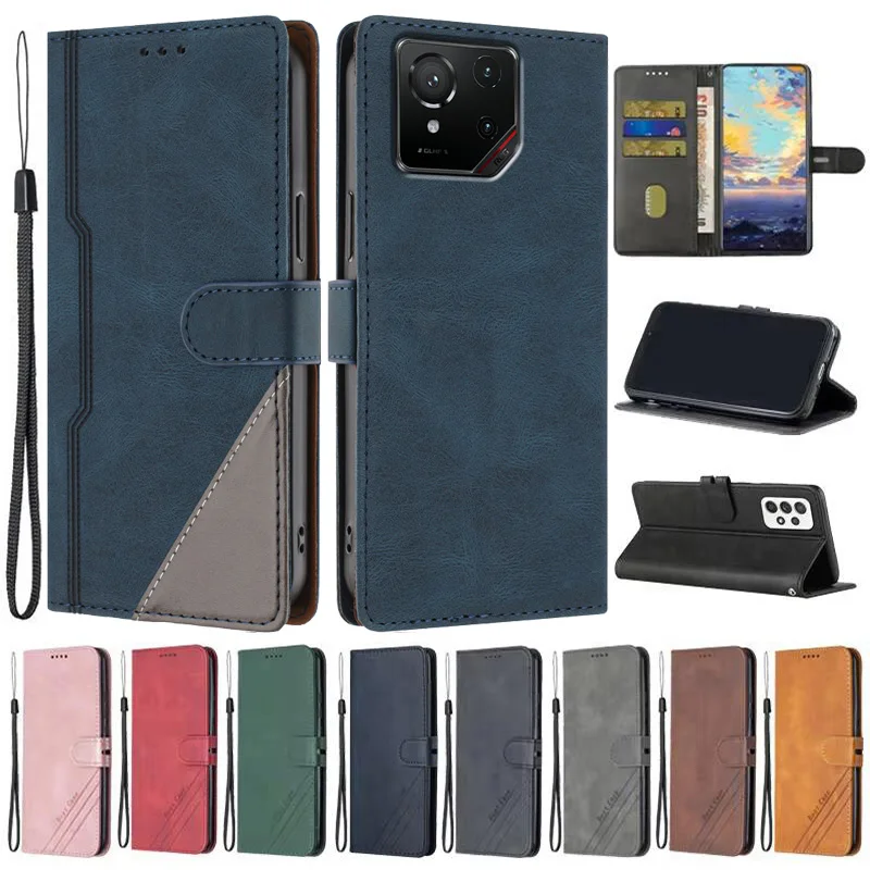 Capa de Couro Flip para Asus ROG Phone 9 Pro, Capa Magnética com Função Carteira para Asus ROG Phone 9 Pro, Phone9 FE, 9Pro