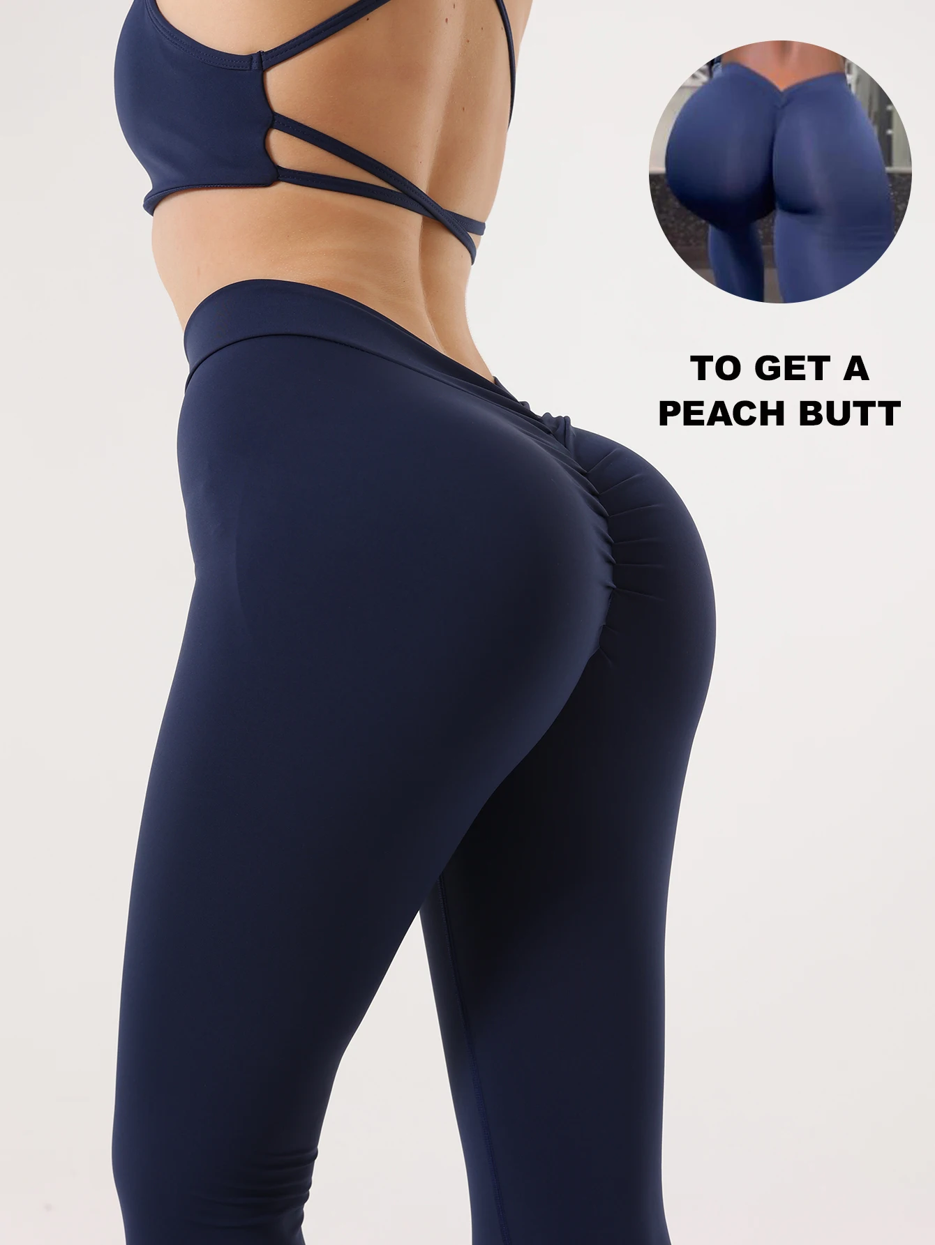 US Local  Women's Scrunch Butt Lifting V Back Leggings Buttery Soft High Waist Booty Workout Yoga Pants