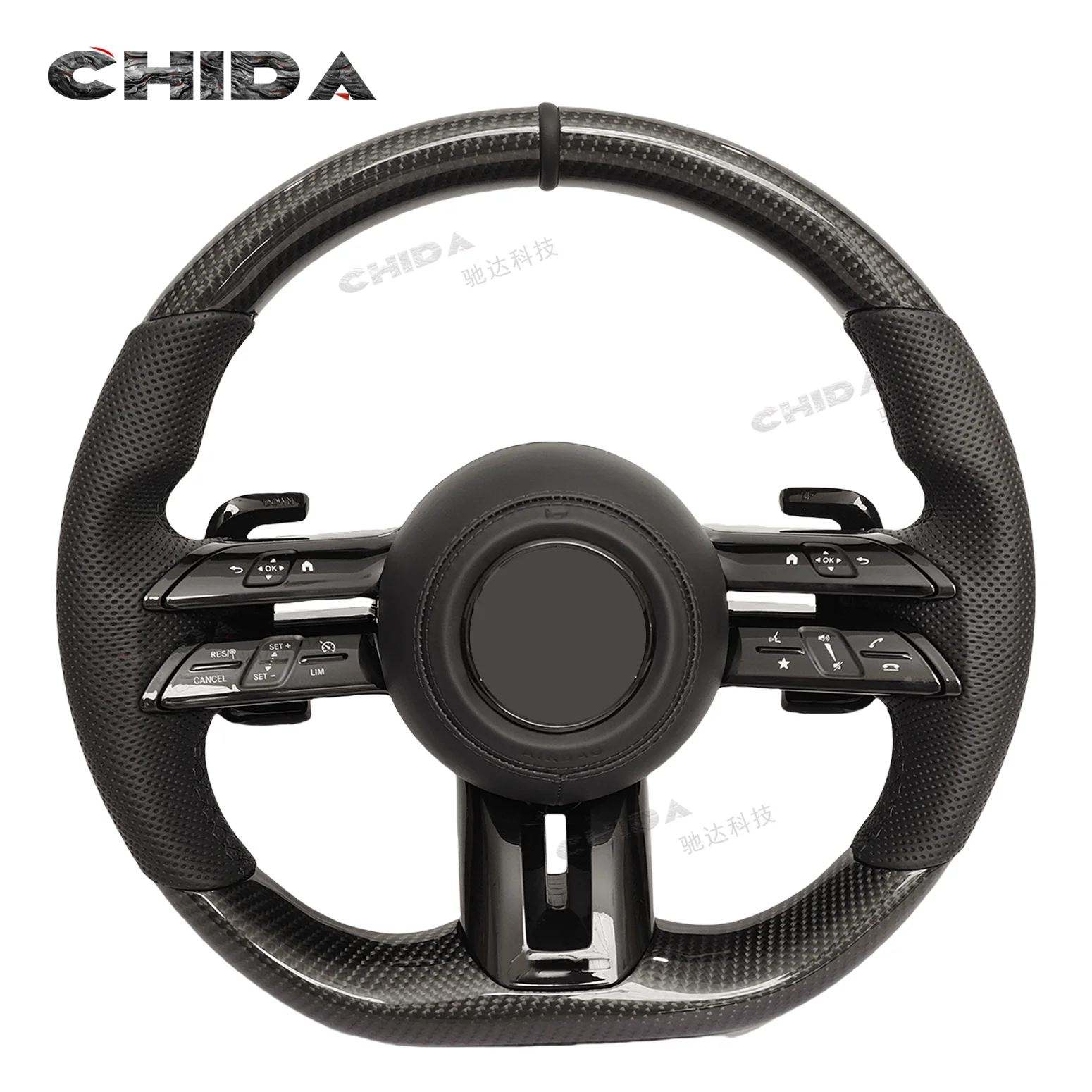 

Sporty Black Carbon Fibre Dragonfly Steering Wheel for Mer-cedes-Be-nzs GLE GLK GLS W211 W204 W222 S500 A45 W213 W212