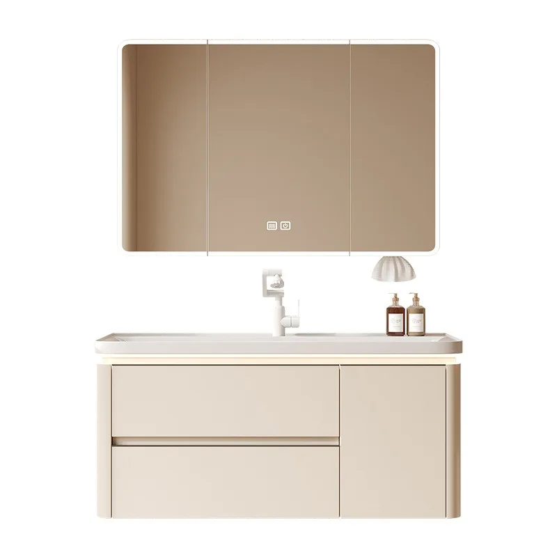 Honeycomb aluminum bathroom cabinet mirror cabinet ocean basin smart mirror wall-mounted combination with lamp storage
