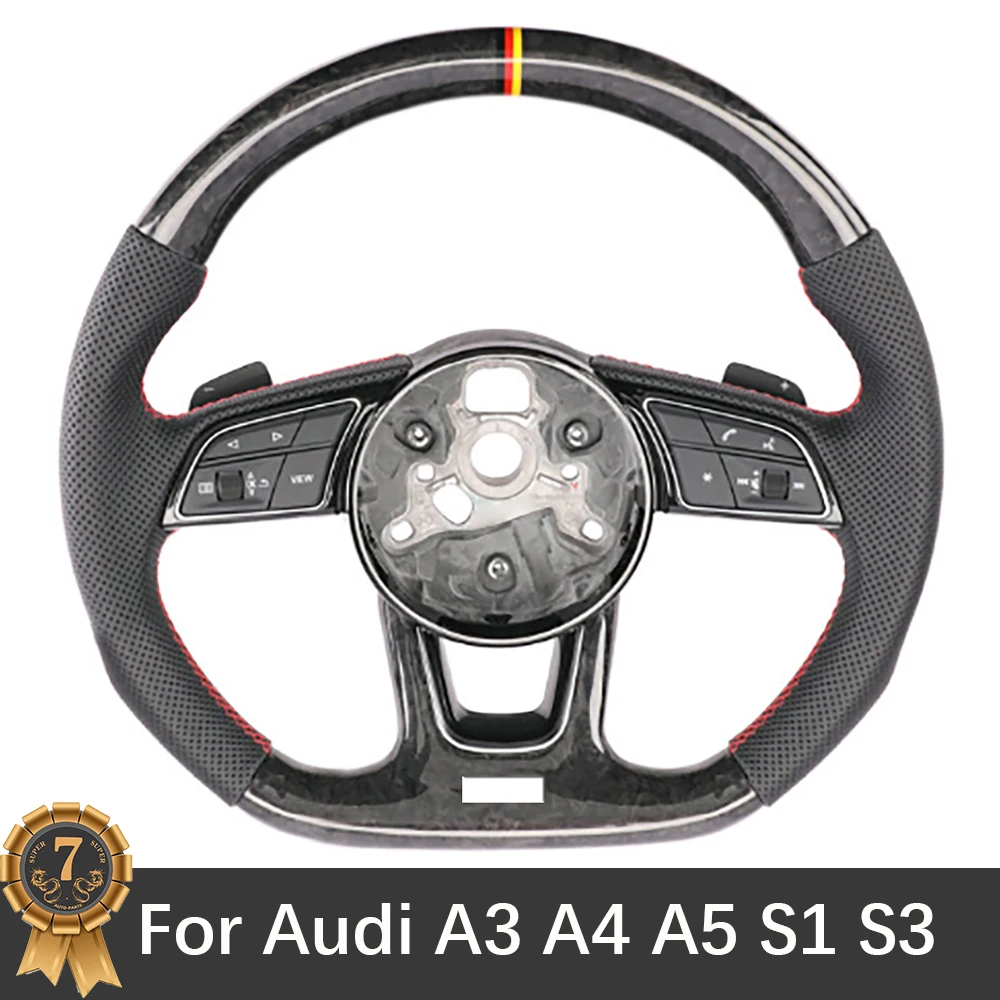 

For Audi A3 A4 A5 S1 S3 S4 A6 A7 B9 S5 Customized Carbon Fiber Red Line Steering Wheel Assembly Accessories