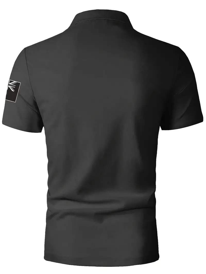 قميص بولو رجالي صيفي جديد لعام 2025 عبارة عن نمط ثلاثي الأبعاد مطبوع ناعم ومريح وقابل للتنفس