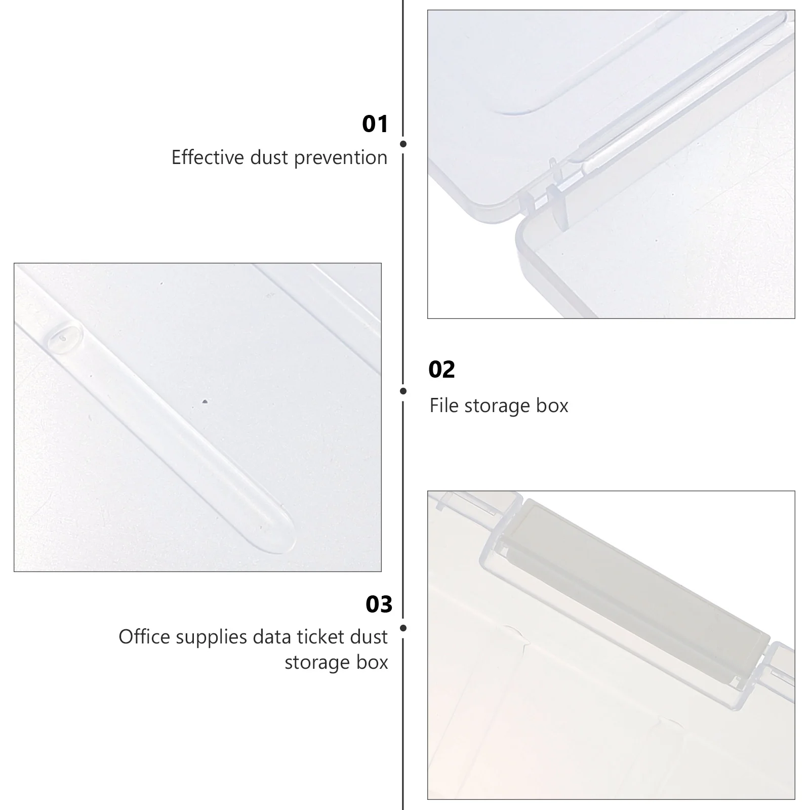 

1pc Double Buckle Plastic File Storage Box Office Supplies Document Organizer Paper Magazines Certificates Lightweight