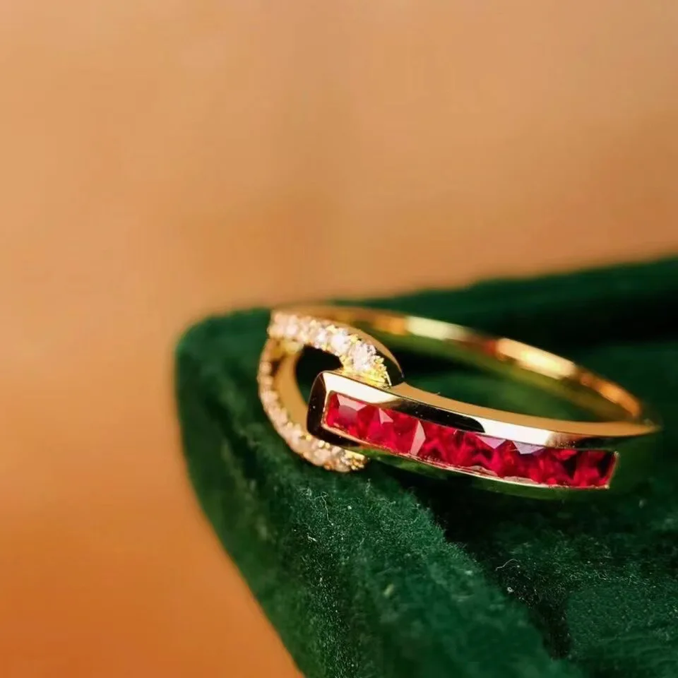 New Diamond-set Ring Luxury Colorful Personalized Fashion Geometric Finger Ring Female 925 Stamp Party Birthday Jewellery Gift