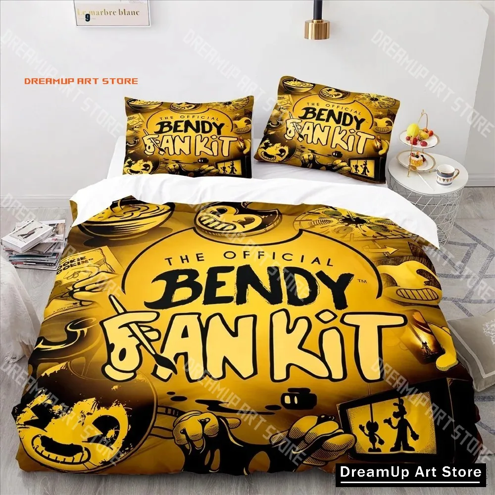 2026 3D Print Bendy Cartoon Duvet Cover Set HD Comforter Cover For Kids Bedding Sets Bedclothes Bedroom Decor