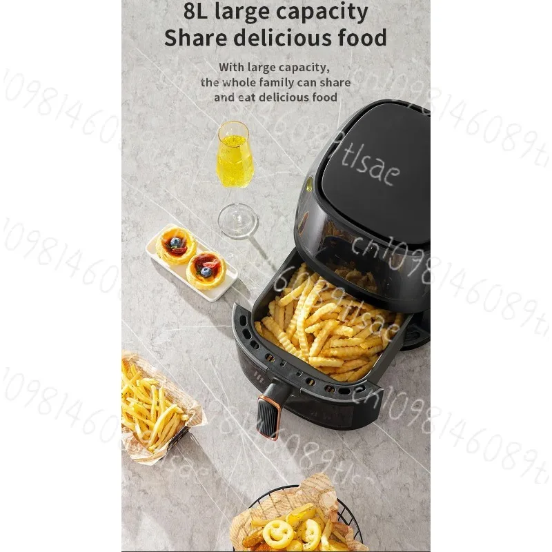 8L Visual Multifunctional Air Fryer Large Capacity Intelligent Touch Electric French Fry Machine