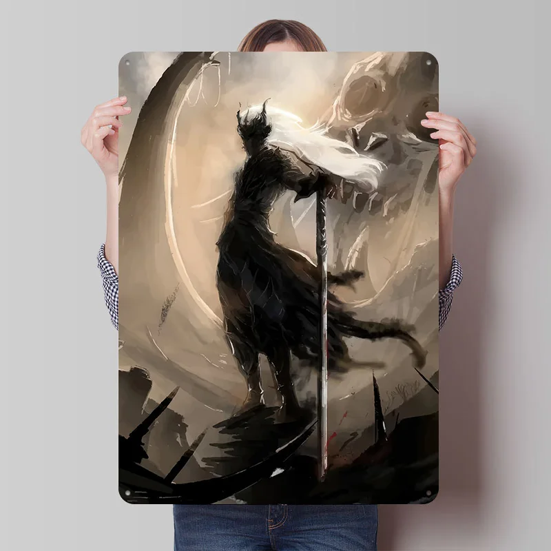 Shadow Slave Blechschild Poster Individualisierte Wandkunst Retro Vintage Metallschilder für Zimmer Haus und Dekoration Gaming Wand Deko