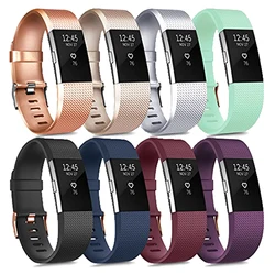 Bracelet de rechange en silicone pour Fitbit Charge 2, bracelet de montre, bracelet, accessoires de montre intelligente