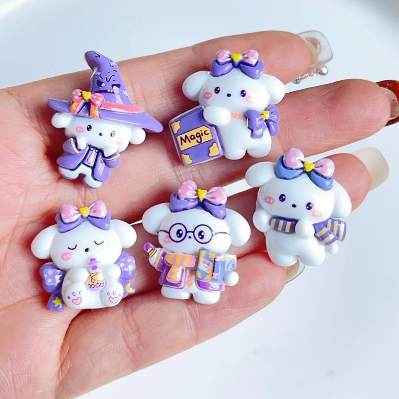 

10 Pcs New Cute Cartoon Animal Magician Puppy Series Resin Scrapbook Diy Jewelry Children Gift Hairpin Accessories C35