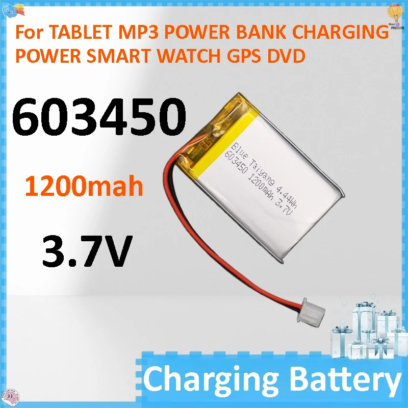 

10PCS 3.7V 1200Mah 653450 Li-Polymer Li Battery For TABLET MP3 POWER BANK CHARGING POWER SMART WATCH GPS DVD