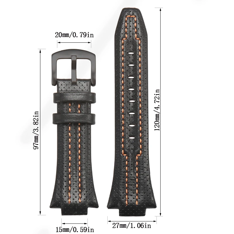 High Quality Leather Strap Suitable For Seiko SNL029P2 021P1S NA595P2 SNL017 Bracelet 27mm X 15mm Watch Accessories