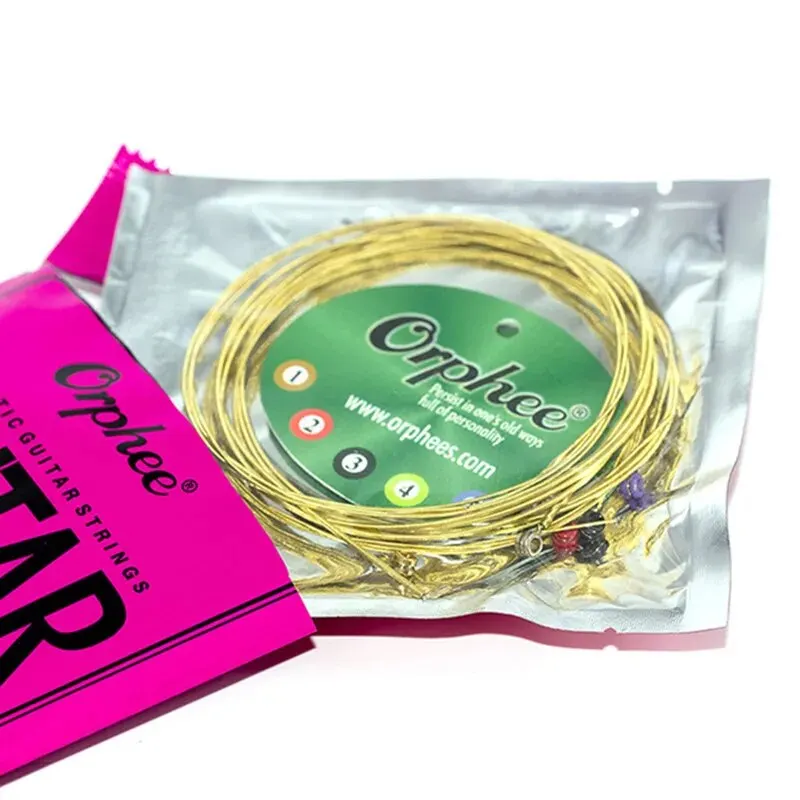 Orphee TX620 630 Acoustic Guitar Strings Hexagonal Core+8% Nickel Bronze Bright Tone Extra Light Musical Instrument Accessories