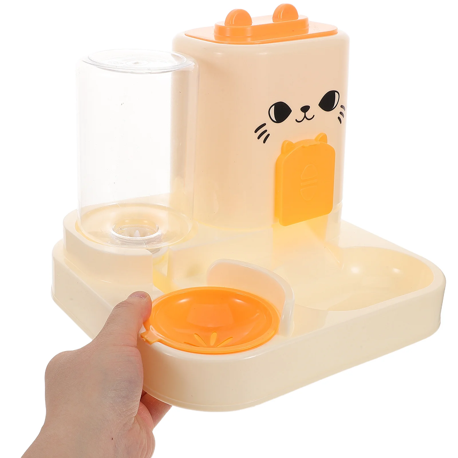 

Cat Feeder Pet Fountains Accessories Feeders for Indoor Cats 2 1 Bowls Feeding Station