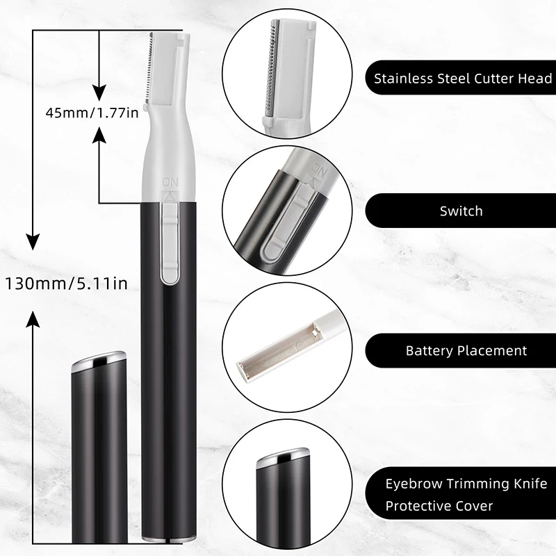 Electric Eyebrow Trimmer Mini Shaver Hair Remover Facial Shaver Hair Remover Facial And Neck Blur Lips Body Arms And Legs view 2