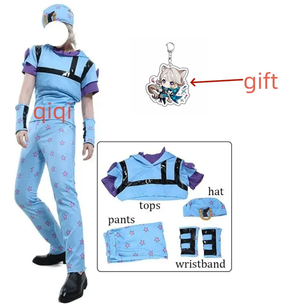 

JoJo's Bizarre Adventure Steel Ball Run Jonathan Johnny Joestar Cosplay Costume Anime Game Suit Halloween Party Role Play Outfit