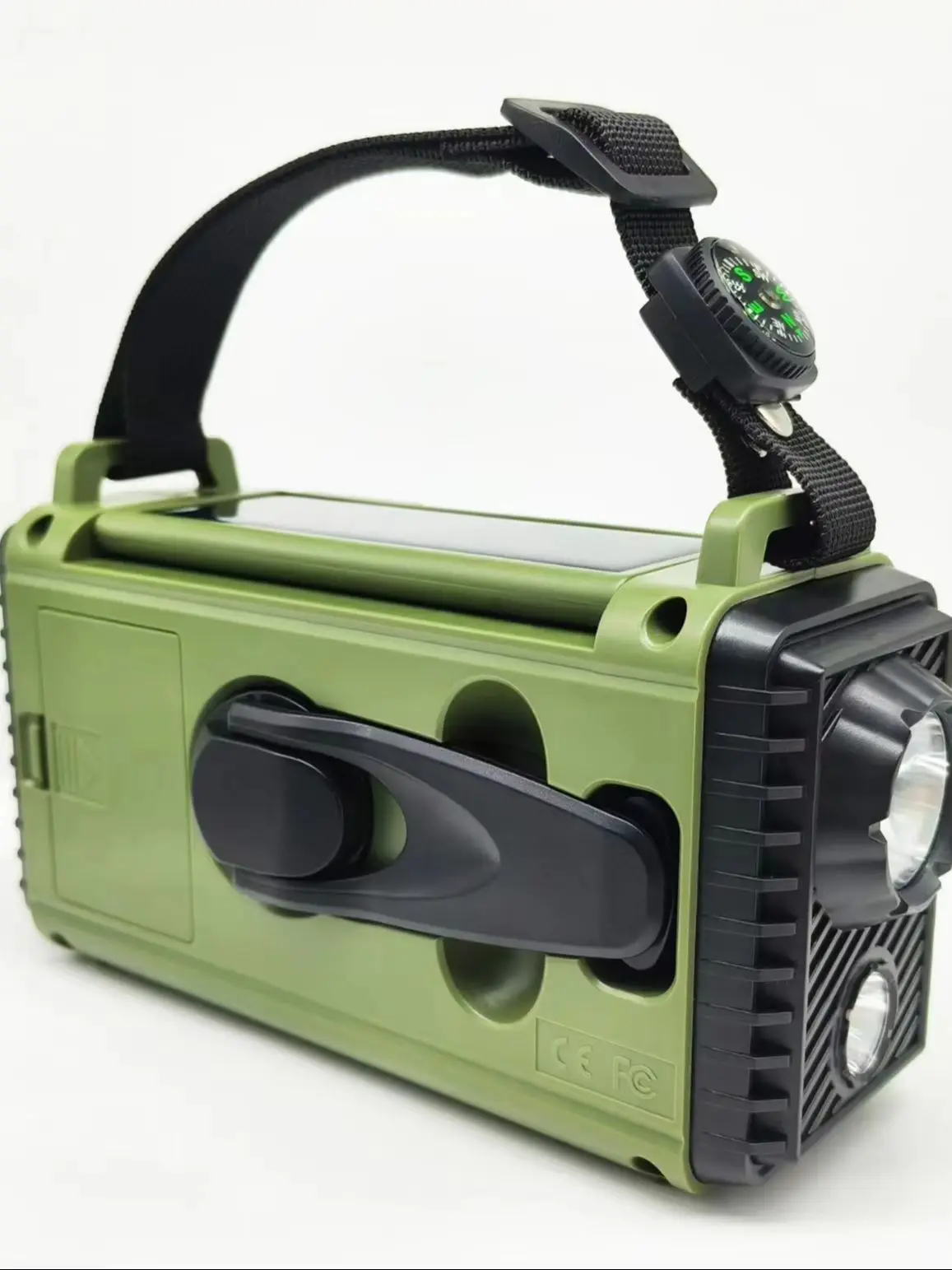 Emergency Solar Hand Crank Solar Radio with LED Flashlight for camp, AM/FM  Portable  Radio  multi  power bank Charging light