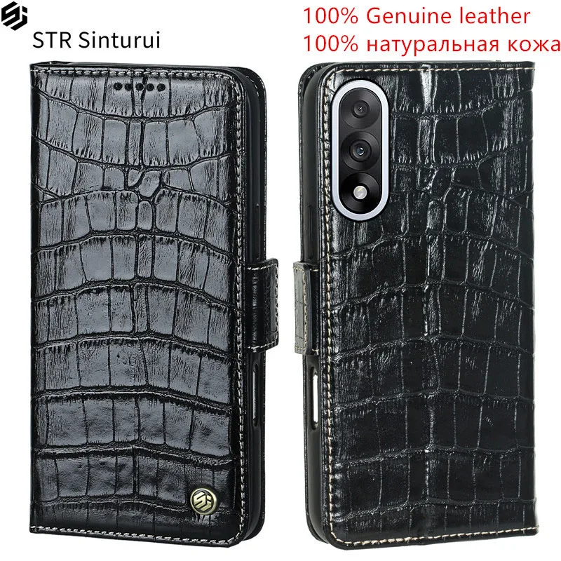 

STR Genuine crocodile grain leather card Slot Wallet Cover For OnePlus Nord 5 CE5 4 CE4 Lite CE3 3 2T Flip shockproof phone Case