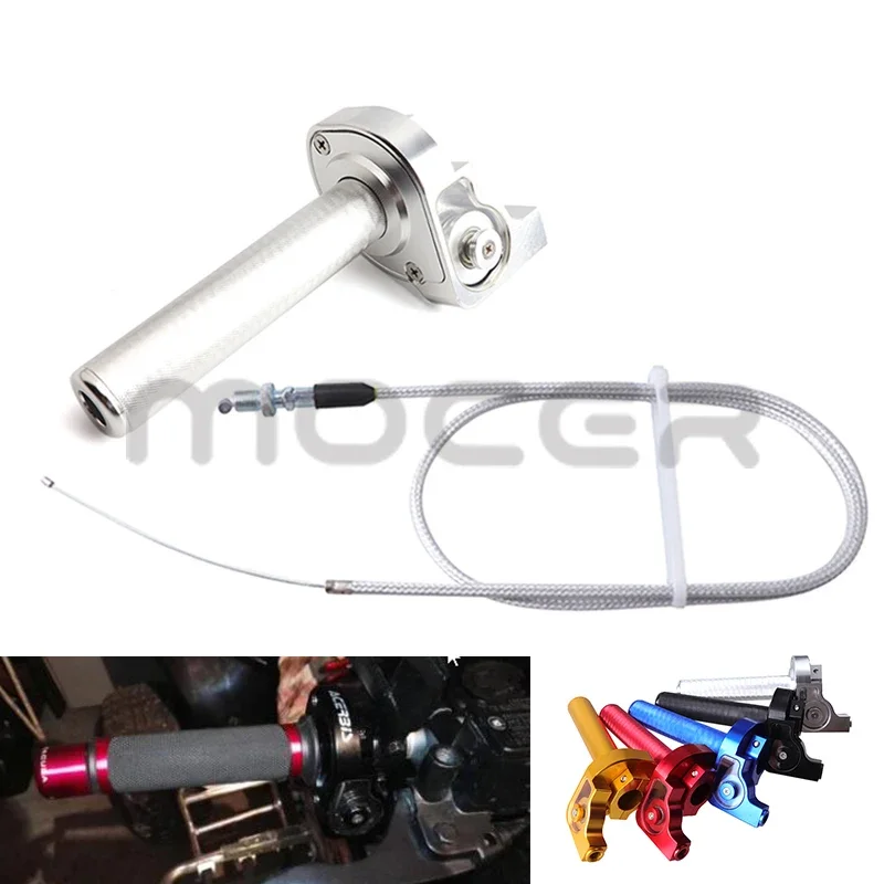 Motorcycle Racing 22mm CNC Aluminum Accelerator Throttle Grip Quick Twister + Cable For CRF50 70 110 IRBIS 125 250 Dirt Bike