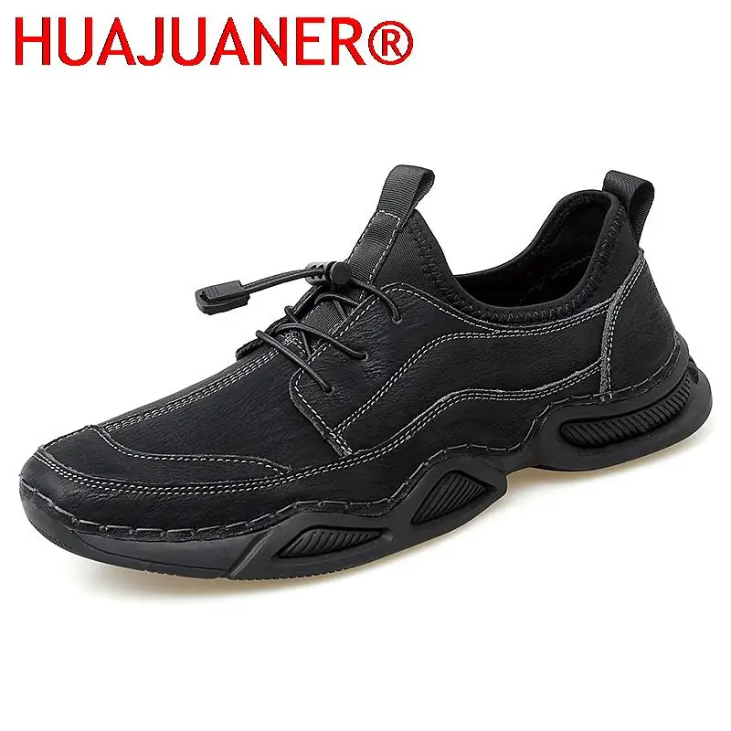 

All-Match Men's Shoes Fashion Outdoor Retro Leather Spring Autumn Men Casual Shoes Comfortable Lace-up Leisure Walking Sneakers