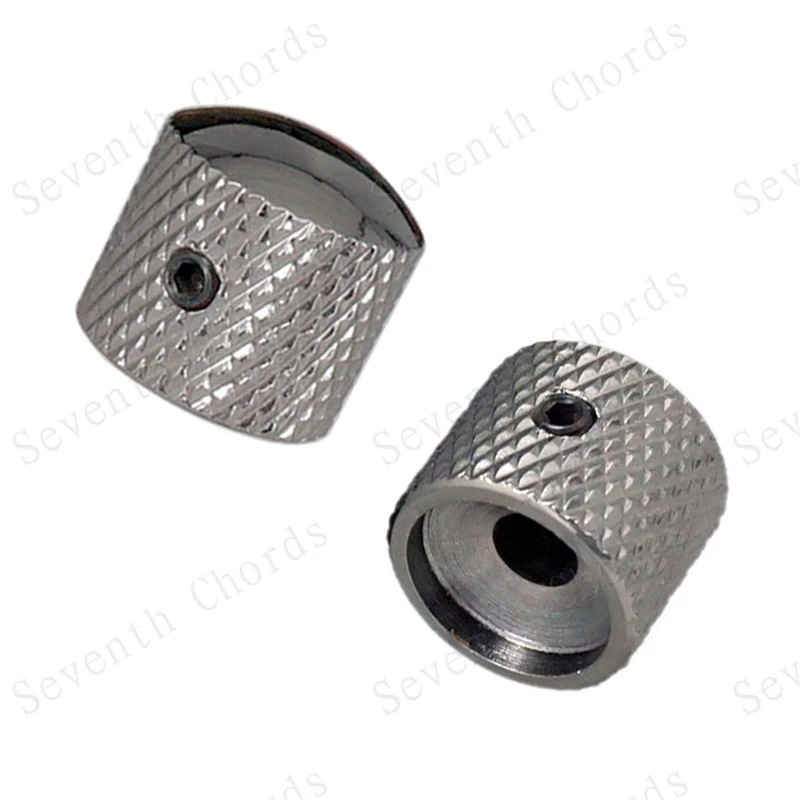 4Pcs/lot  Metal Knurled Dome Knobs for Guitar Bass With Wrench Gold Gun Color Chrome For Choose Guitar Accessories Parts