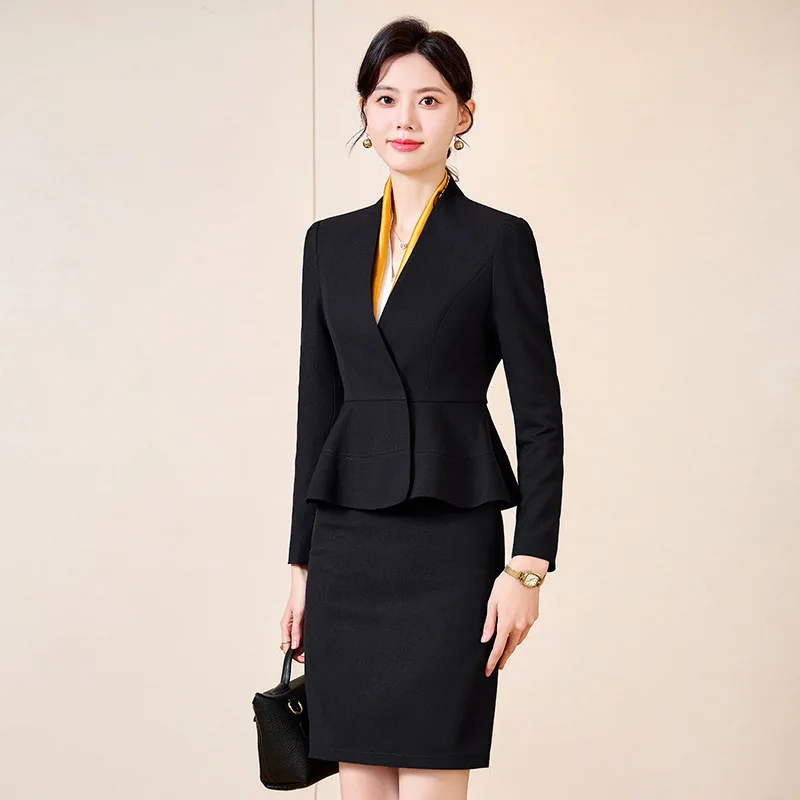 Women's Suit Set Autumn Winter New Style Elegant Hotel Reception Formal Wear Beauty Salon Jewelry Store Commuting Workwear