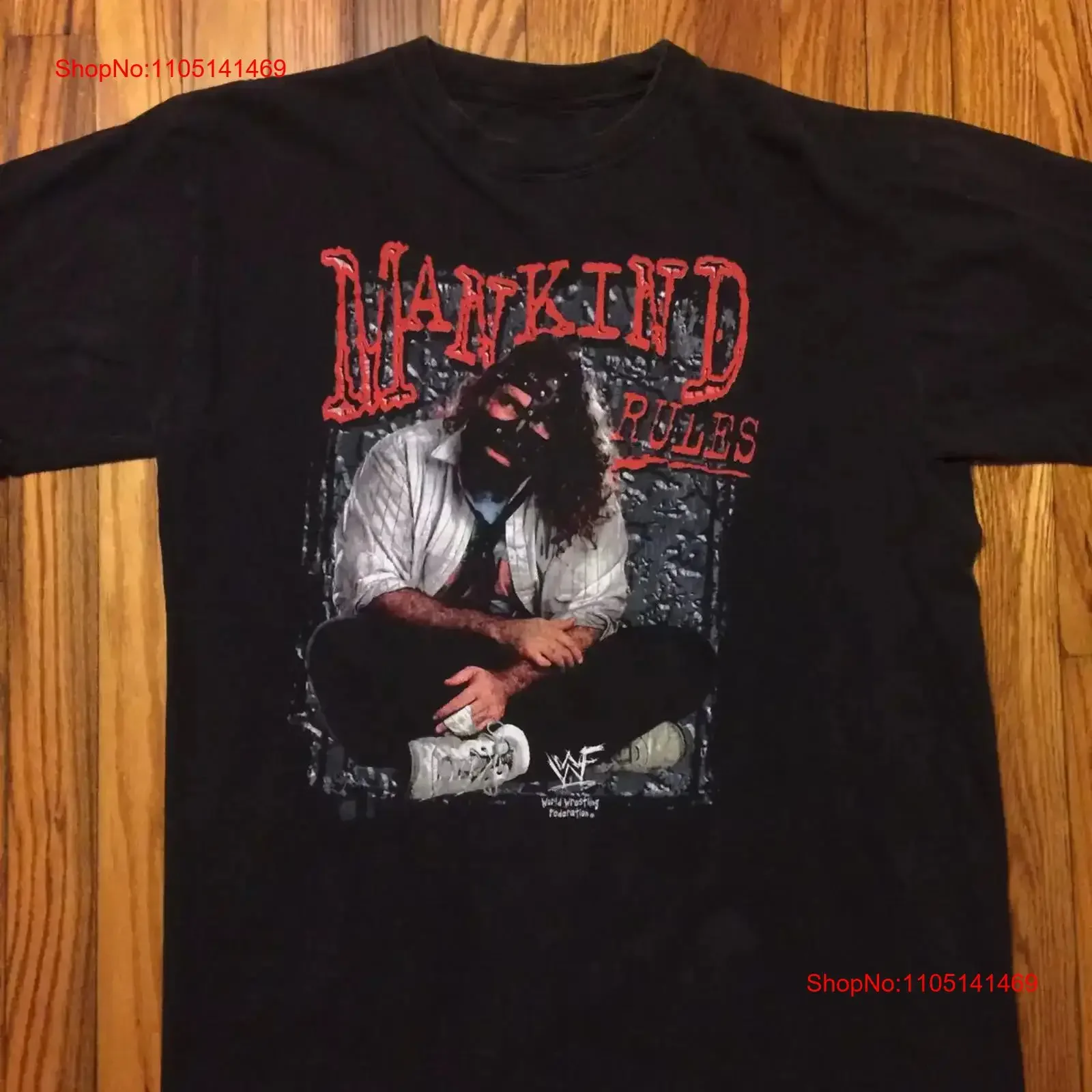 Mick Foley Wrestling Mankind camiseta tamaño completo S 5XL vintage lavado versátil moda Casual transpirable ligeramente