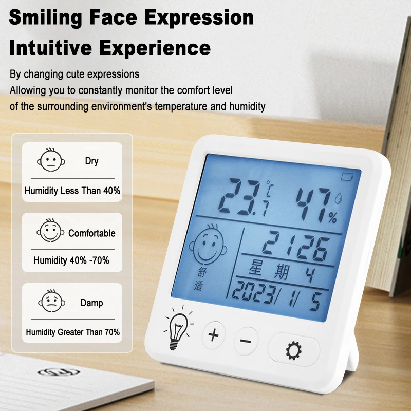 LCD Digital Thermometer Hygrometer Indoor Room Electronic Temperature Humidity Meter Sensor Gauge Weather Station For Home