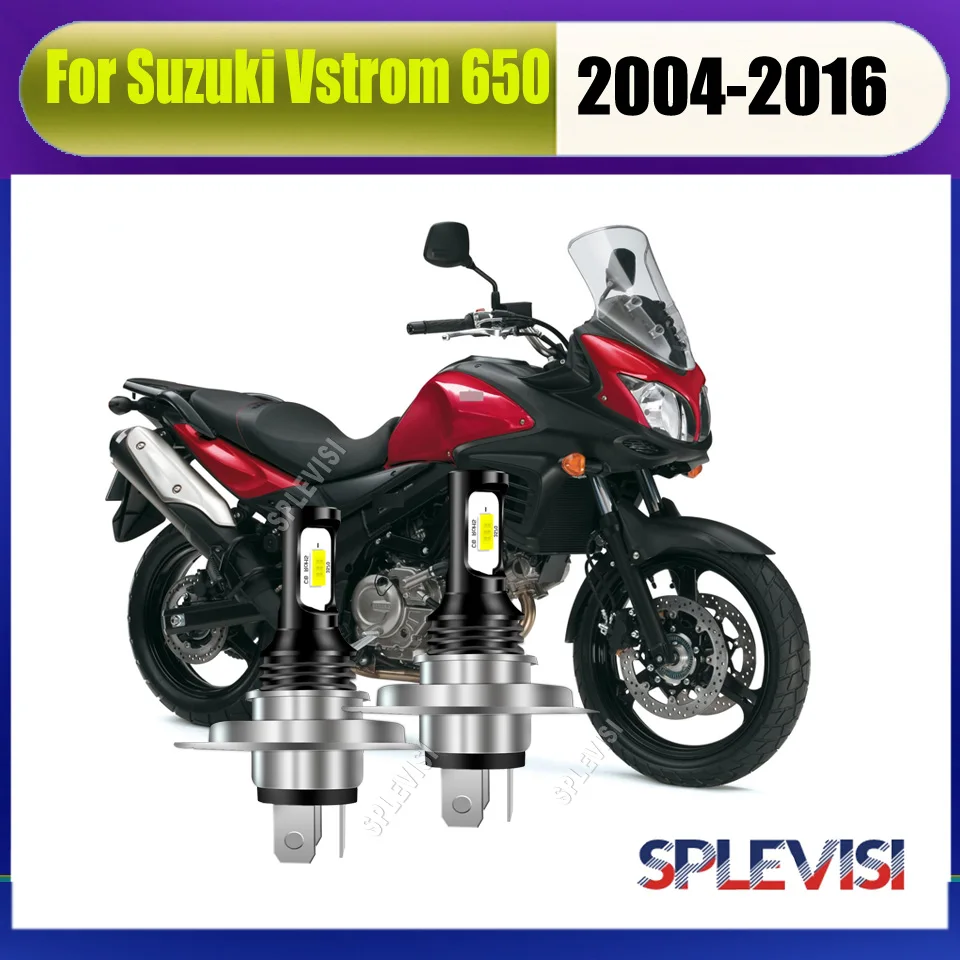2x Motorcycle LED 6000K Whtie Headlight -Protective Design. IP67 level For Suzuki Vstrom 650 2004 2005 2006 2007 2008 2009-2016