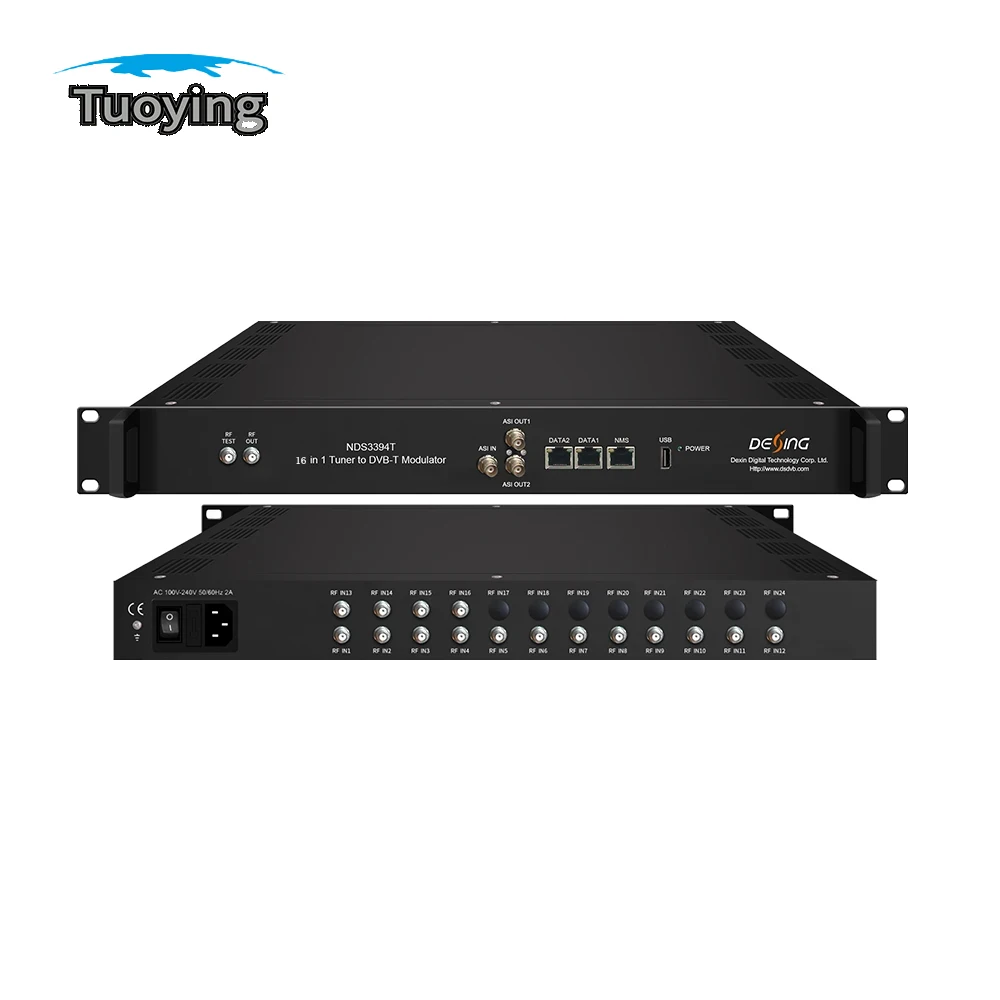 

16 in 1 Tuner (DVB-T/DVB-T2/DVB-S/DVB-S2/ATSC/ISDB-T) to DVB-T/DVB-C QAM modulator RF converter for digital broadcasting