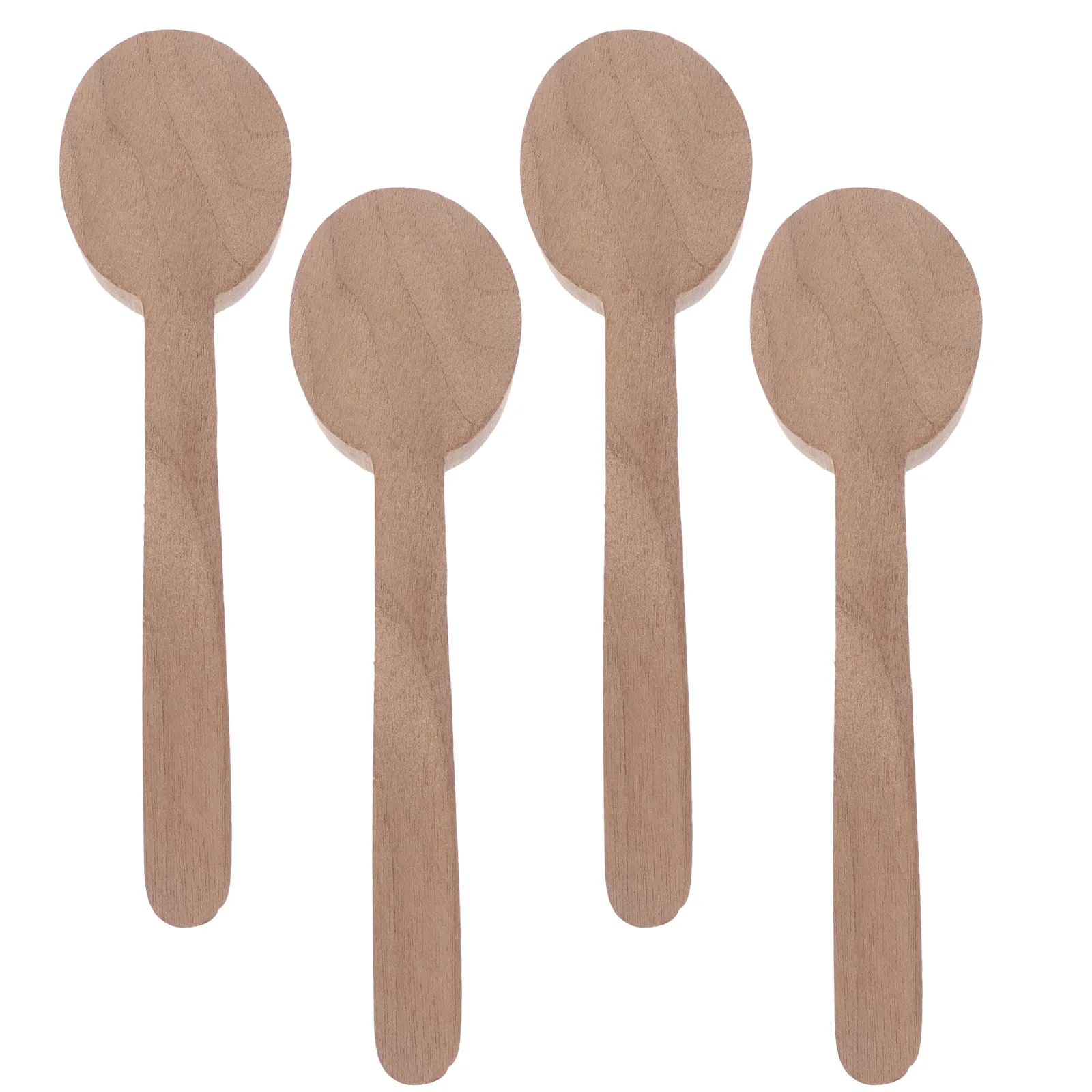 

4 Pcs Wooden Spoon DIY Spoons Supplies Cooking Whittling Blank Manual Handmade Supply Small Unfinished