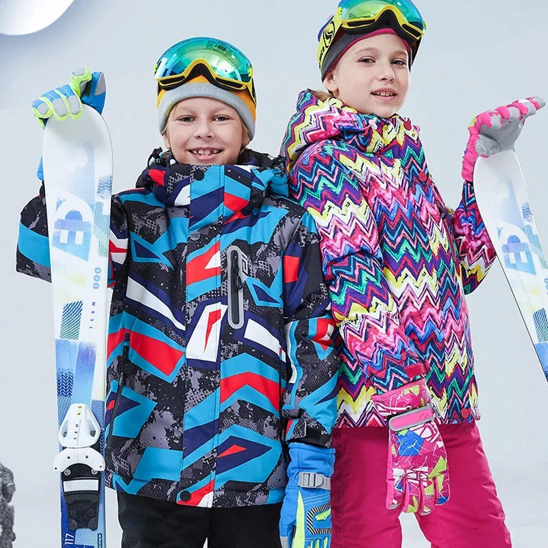 Sport neonata giacche da sci caldo con cappuccio ragazzo cappotti da neve impermeabile in pile bambini giacca a vento Mountain adolescente abbigliamento per bambini