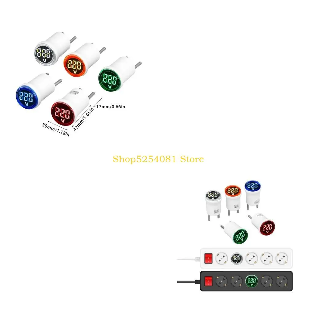 AXYC AC230V Digital voltages Meter Round voltages Tester with LED Display European plugs In Digital Voltmeter Indicates