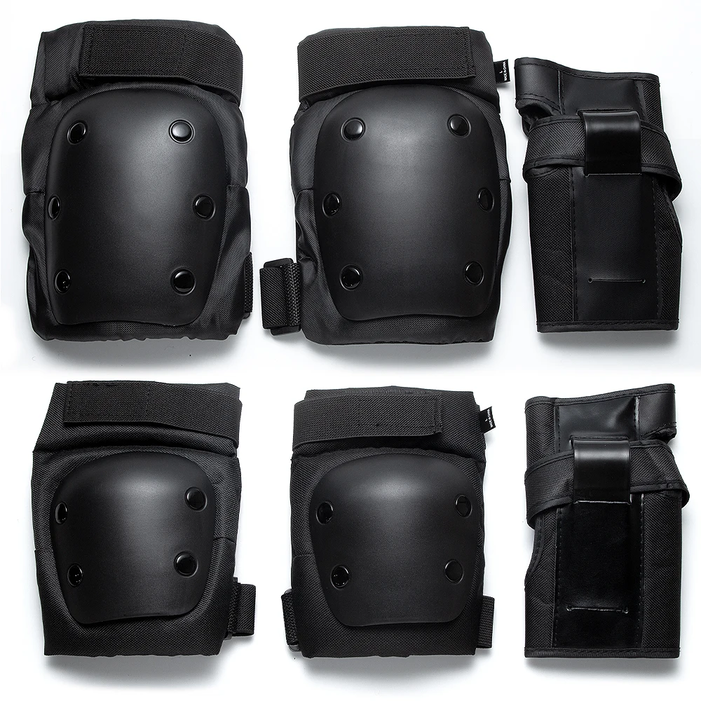 6-in-1-Knieschützer, Ellenbogenschützer mit Handgelenkschützern, Skateboard-Skate-Pads für Jugendliche und Erwachsene, Schutzausrüstungsset zum Skateboarden und Skaten – Detail 1