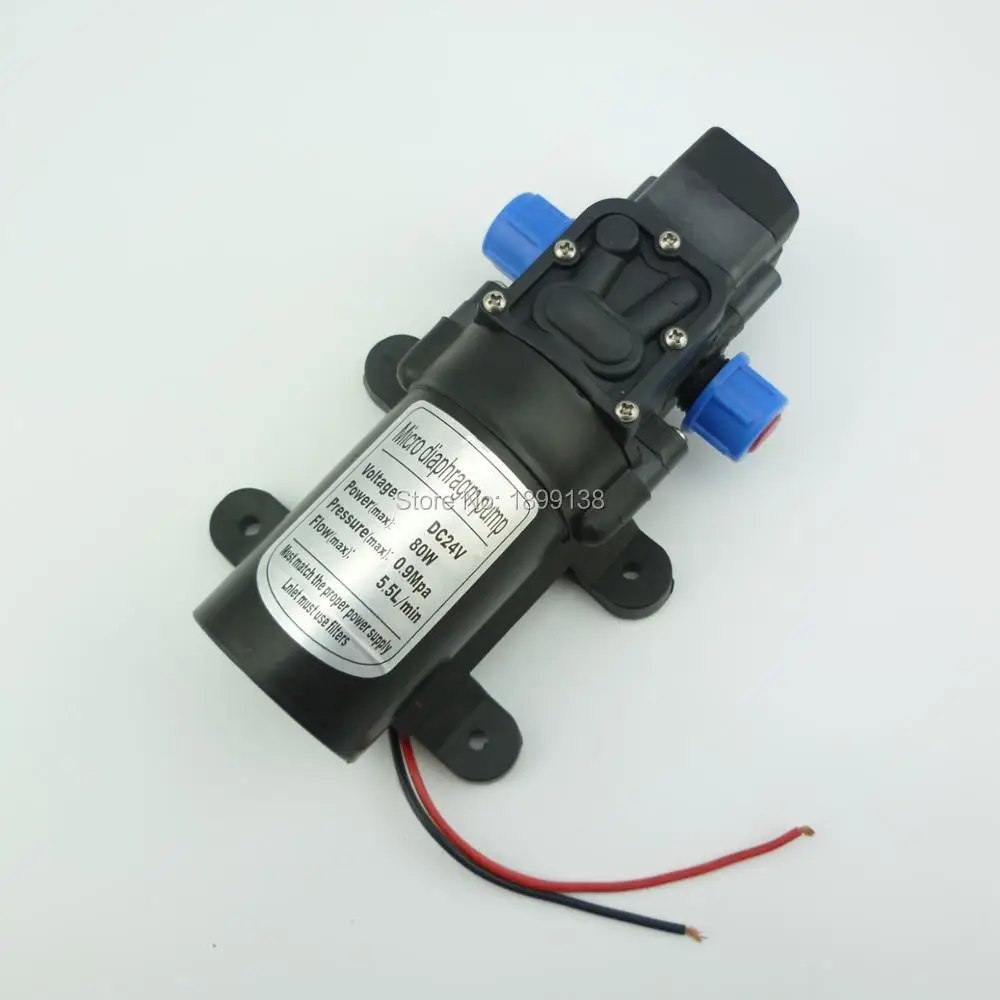 Automatic pressure switch type DC 80W 5.5L/min High pressure Electric self priming 24v diaphragm pump