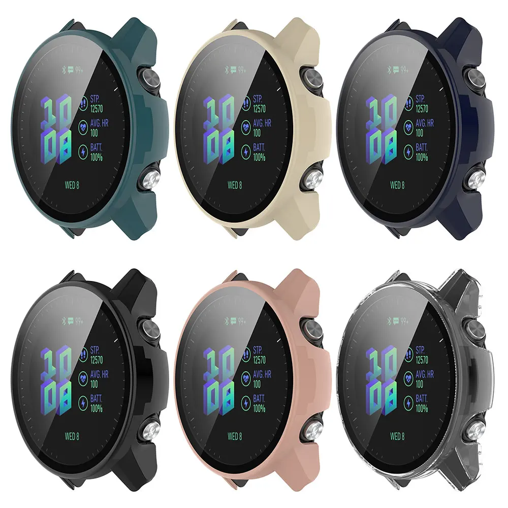 保護 PC 時計ケースガーミンフォアランナー 965 955 265 265S 165 255 255S 強化ガラスフィルムバンパーカバースクリーンプロテクター