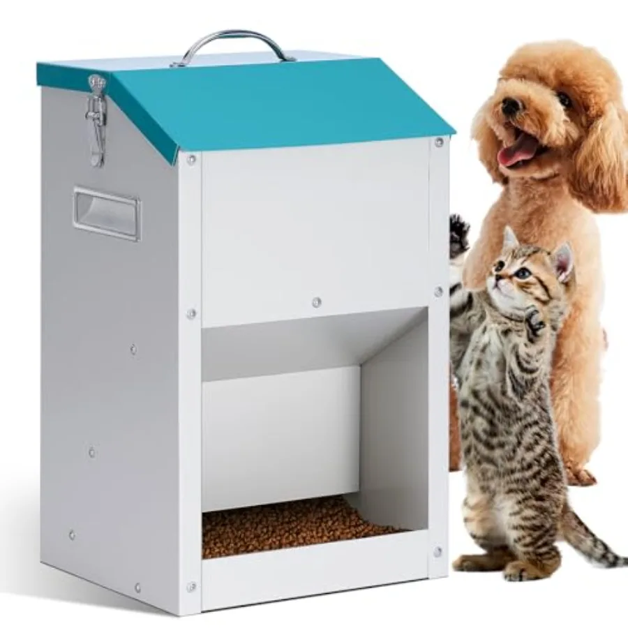 

Automatic Cat Feeder Outdoor 59cups/14L Automatic Dog Feeder Cat Food Dispenser with Storage Gravity Pet Feeding Station Galvan