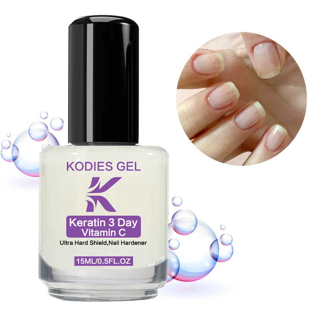 KODIES GEL 3 jours renforcement de la croissance des ongles vitamine C séchage rapide durcisseur d'ongles vernis huile brillante Base manteau réparation ongles endommagés
