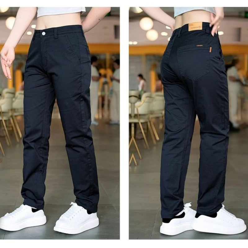 Celana Kasual Pria Model Slim Fit, Tebal, dan Elastis untuk Musim Gugur dan Musim Dingin, Tampan, Modis, dan Serbaguna