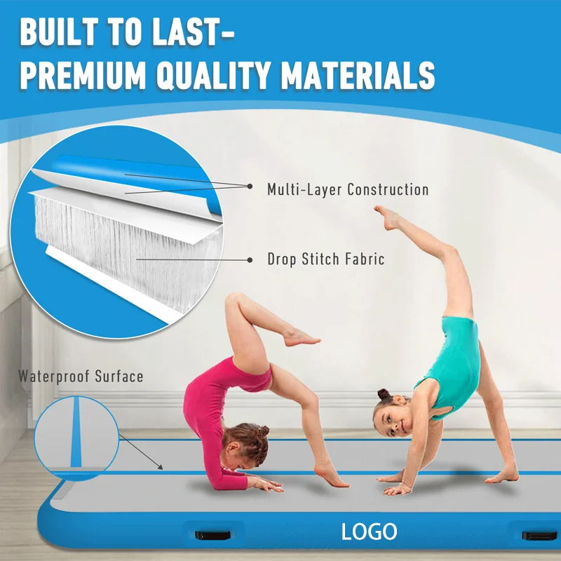 3/4/5/6 متر 10/20 سنتيمتر سميكة عدم الانزلاق بساط جمباز نفخ الهواء المسار للمنزل التدريب تراجع اليوغا أجهزة لياقة خارجية #1
