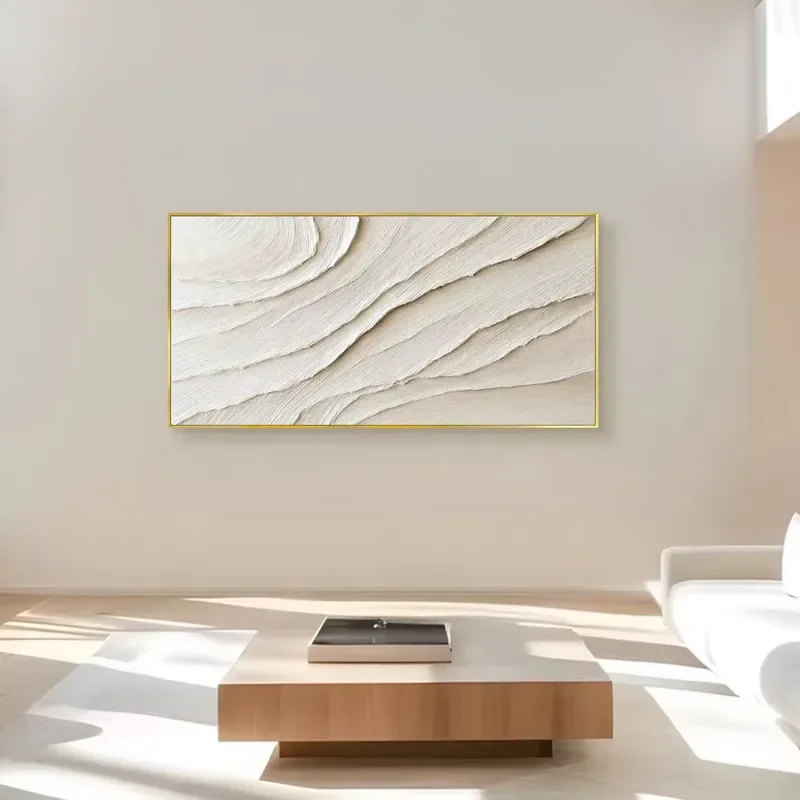 Contemporary Handmade Canvas Painting Flowing Line Pattern Wall Art for Home Decor and Decorations for Home
