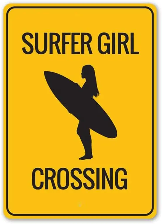 Metal Signs - Surfer Girls Sign Surfing Girl Sign Surfers Surf Novelty Sign Wall Decor sign