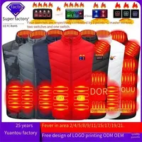 New Men's Smart Thermostatic Heated Vest - Stand Collar Electric Warming Cotton Padded Waistcoat for Winter