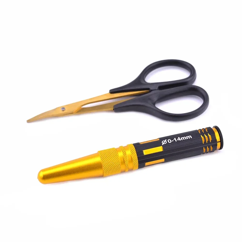 Perforadora broca de fresa de 0-14mm، perforadora y tijeras Tipo concha de acero y Metal para coche RC، model de aviones، Herrami