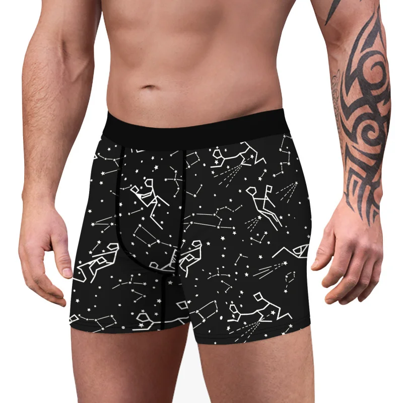 Hot Sale New Animal Pattern Digital Printing Men's underwear Comfortable Breathable Polyester Boxers Basic Panties Wholesale