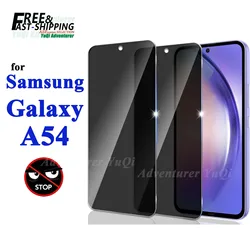 Anti Spy Screen Protector For Galaxy A54 Samsung Tempered Glass Privacy Peep Scratch 9H Case Friendly High Aluminum