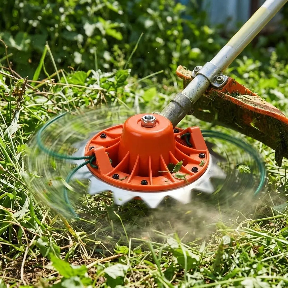 for Dual Line Nylon Brush Vane Trimmer Head 19cm Diameter 7.5inch for M10 1.25 Screw String For Backyard and Farm Tasks