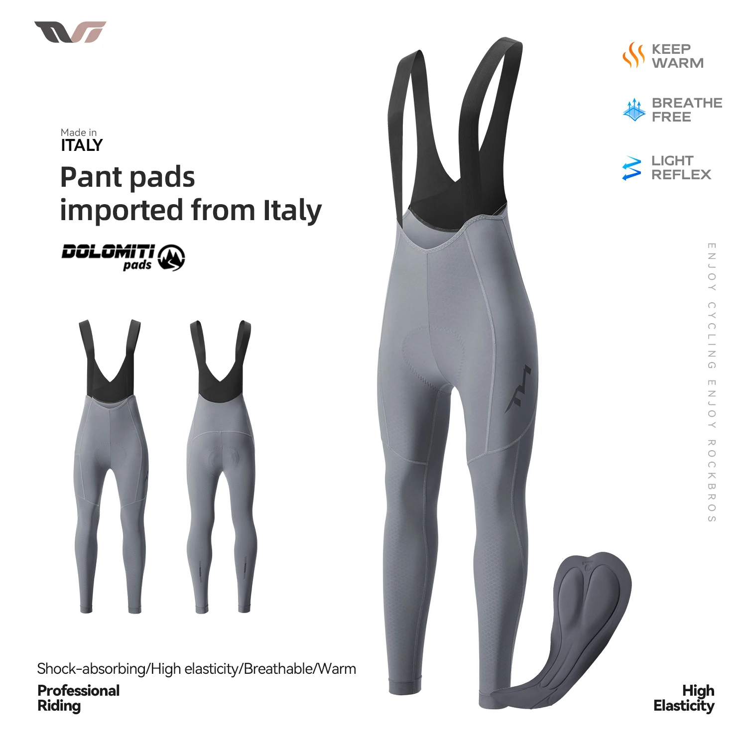 

ROCKBROS TVI Female Winter Cycling Pants Windproof Thermal Warm Fleece Bib Pants Soft Sponge Cushion Pad Women Cycling Trousers