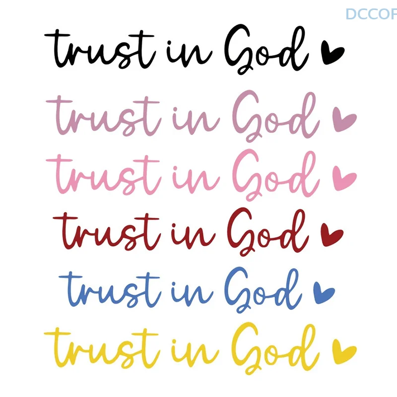 1Pcs Trust In God Heart Sticker Decal Faith Bible Verse Christian Church Computer Stickers Desktop Stickers Decor