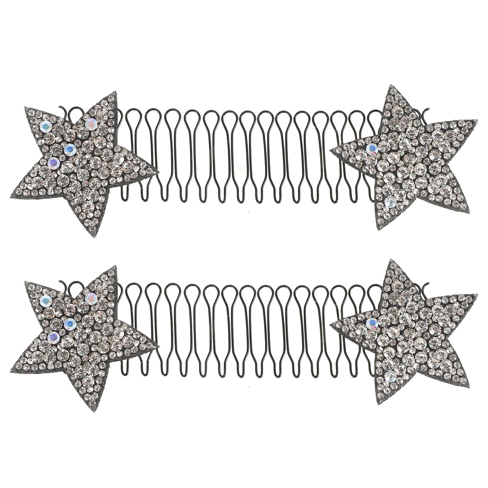 

2pcs Colorful Star Hair Clips Invisible Fixing Pins Curly Hairstyle Tools Nonslip Comb Holder Decorative Accessories