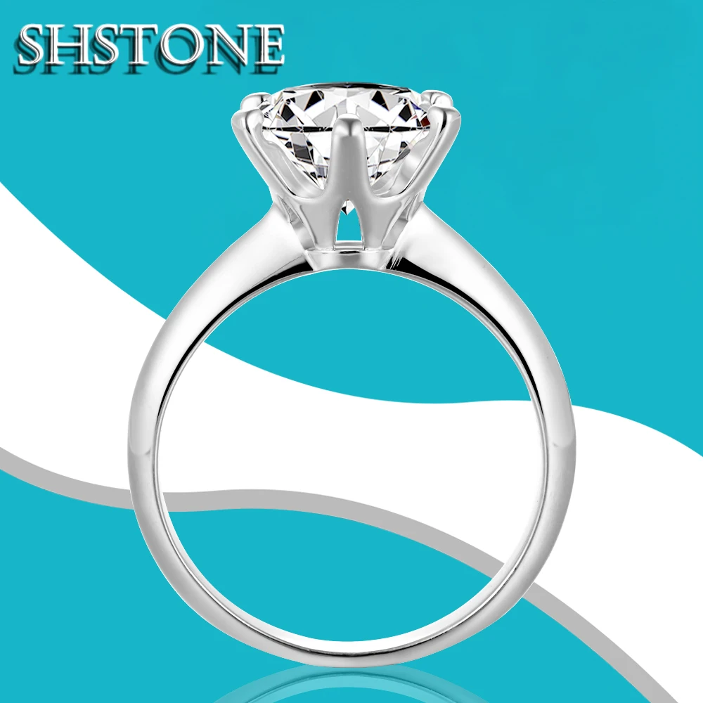 

SHSTONE 3ct 9mm D Color Moissanite Rings for Women 100% s925 Sterling Sliver D VVS1 Diamond Ring Gift Fine Jewelry Wedding Bands